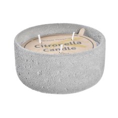 NEW DKD Lakberendezési gyertya Citronella szürke cement fehér viasz (15 x 15 x 7 cm)