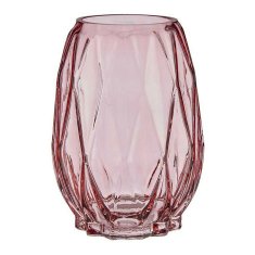 NEW Váza Faragott Rombi Kristal Pink (13,5 x 19 x 13,5 cm)