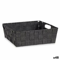 NEW Kosár Kötött fekete 3 L (23 x 8 x 27 cm) (48 db)