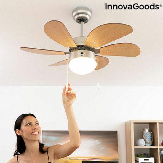 NEW Mennyezeti ventilátor világítással InnovaGoods Ø 75 cm 55W Light (Felújított termékek D)