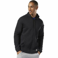 NEW Reebok WOR FLEECE FZ HOOD EC0900 Fekete férfi kapucnis cipzáras pulóver