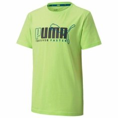 NEW Gyerek rövid ujjú póló Puma ALPHA GRAPHIC TEE 583188 Zöld (6 Years)