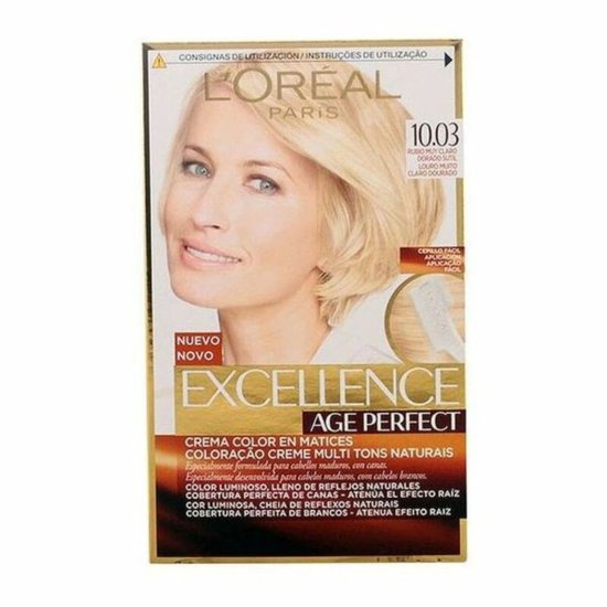 NEW Hosszantartó szín öregedésgátló hatással Excellence Age Perfect L'Oreal Make Up Excellence Age Perfect Light Golden Blonde Nº 9.0-