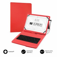 NEW Fedél a táblagéphez és a billentyűzethez Subblim KEYTAB PRO 10.1" Piros