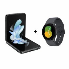 NEW Okostelefon Samsung Galaxy Z Flip4 128 Go noir + Galaxy Watch5 128 GB