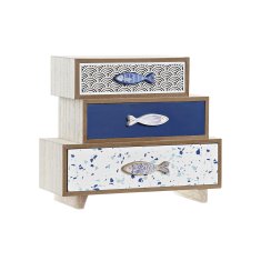 NEW DKD Home Decor MDF spirálok mediterrán ékszeres doboz (24 x 11 x 20,5 cm)