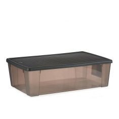 NEW Tárolódoboz fedéllel Stefanplast Elegance Szürke 30 L 38,5 x 17 x 59,5 cm Műanyag