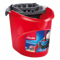 NEW Padlótisztító vödör Vileda Torsion Power Drainer Vörös polipropilén (10 L)