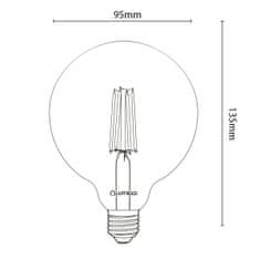 LUMILED LED izzó E27 G125 7W = 60W 806lm 4000K Semleges fehér 360° Filament Globe