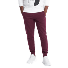 OMBRE Férfi pamut jogger BASIC jogger bordó MDN126892 S