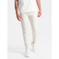 OMBRE Férfi pamut jogger BASIC jogger krémszínű férfi jogger MDN126894 XL