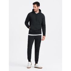 OMBRE Férfi pamut jogger BASIC fekete MDN126896 S