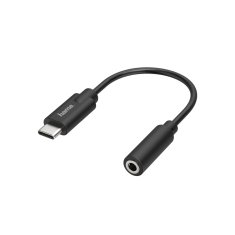 NEW USB C-ről 3,5 mm-es jack 3,5 mm-es adapter Hama 00200318 Fekete