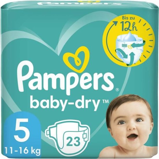 NEW Pampers Baby-Dry 5 eldobható pelenkák (23 uds)