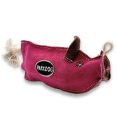 FENICA PafDog Malacka Pinky játék kutyáknak bőrből és jutából 28cm