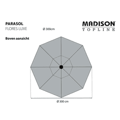 MADISON Flores Luxe szürke kerek napernyő 300 cm (418777)