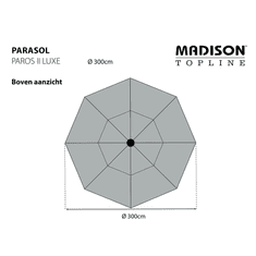 MADISON Paros II Luxe szürke napernyő 300 cm (434706)