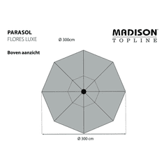 MADISON Flores Luxe téglavörös kerek napernyő 300 cm (423701)