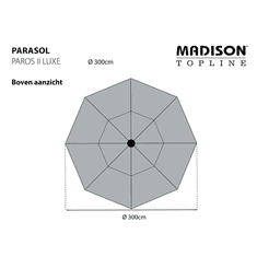 MADISON Paros II Luxe zsályazöld napernyő 300 cm (434710)