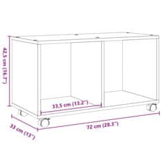 Vidaxl antik fa színű szerelt fa görgős szekrény 72 x 33 x 42,5 cm 853144