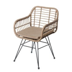 NEW Scaun de grădină Ariki 57 x 62 x 80 cm szintetikus rattan Acél Grafit