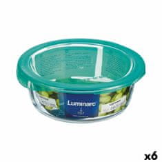 NEW Luminarc Keep'n Lagon 920 ml 15,6 x 6,6 cm türkizkék kerek üveg uzsonnás doboz fedővel (6 db)