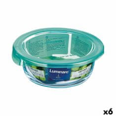 NEW Luminarc Keep'n Lagon türkizkék 420 ml 11,5 x 5,4 cm-es kerek, fedeles Snack tartály üveggel (6 db)