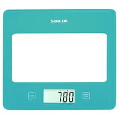 SENCOR SKS 5037TQ 5kg 1g Türkíz zöld Üveg konyhai mérleg