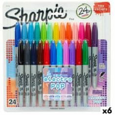 NEW Sharpie Electro Pop színes 24 darabos 1 mm-es filctoll készlet (6 db)