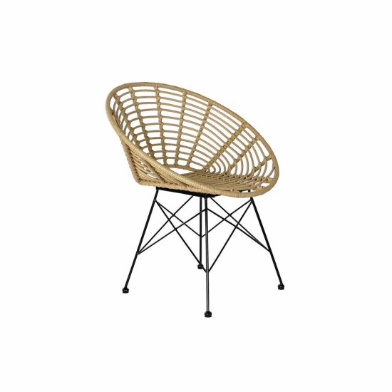 NEW Scaun de grădină DKD Home Decor Barna Fém Szintetikus Rattan Fehér Rattan 72 x 64 x 78 cm (72 x 64 x 78 cm)