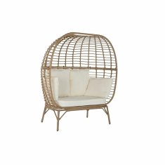 NEW Kerti fotel DKD Home Decor Fehér Barna Acél Szintetikus Rattan 130 x 68 x 146 cm