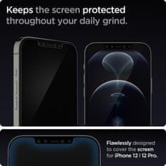 Spigen EDZETT ÜVEG SPIGEN GLAS.TR "EZ FIT" 2 CSOMAGOS IPHONE 12/12 PRO