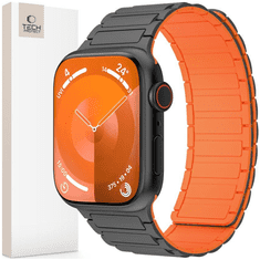 Tech-protect TECH-PROTECT ICONBAND MÁGNESES APPLE ÓRA 4 / 5 / 6 / 7 / 8 / 9 / SE / ULTRA 1 / 2 (42 / 44 / 45 / 49 MM) FEKETE/NARANCS