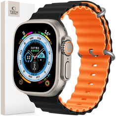 Tech-protect TECH-PROTECT ICONBAND PRO APPLE ÓRA 4 / 5 / 6 / 7 / 8 / 9 / SE / ULTRA 1 / 2 (42 / 44 / 45 / 49 MM) FEKETE/NARANCS