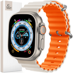 Tech-protect TECH-PROTECT ICONBAND PRO APPLE ÓRA 4 / 5 / 6 / 7 / 8 / 9 / SE / ULTRA 1 / 2 (42 / 44 / 45 / 49 MM) STARLIGHT/ORANGE