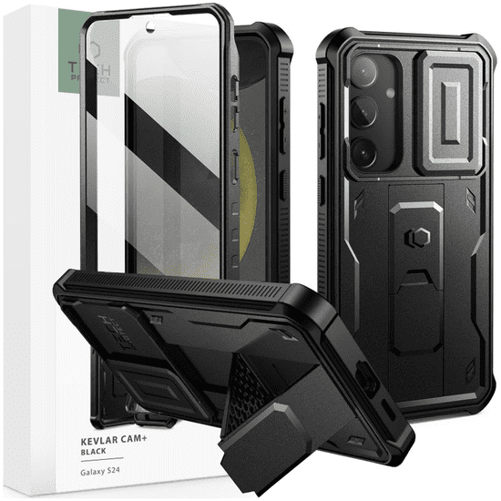 Tech-protect TECH-PROTECT KEVLAR CAM+ GALAXY S24 FEKETE