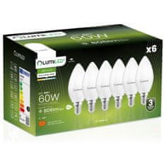 LUMILED 6x LED izzó E14 B35 8W = 60W 806lm 4000K Semleges fehér 180°