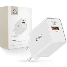 Tech-protect TECH-PROTECT NC30W 2-PORTOS HÁLÓZATI TÖLTŐ PD30W/QC3.0 FEHÉR