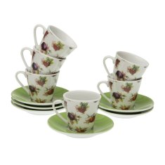 NEW Versa Strawberry porcelán kávéskanna készlet (6 darab)