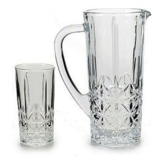 NEW Pohárkészlet Bögre Kristal átlátszó üveg (250 ml) (16 x 23,5 x 25,5 cm) 6 x (25 cl) / 1 x (1 l)