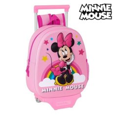 NEW 3D iskolai hátizsák kerekekkel Minnie Mouse M020H Rózsaszín