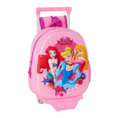 NEW 3D iskolai hátizsák kerekekkel 705 Princesses Disney M020H rózsaszín 27 x 32 x 10 cm