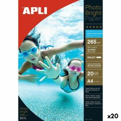 NEW Apli Photobright tintasugaras fényes fotópapír A4 100 lap 20 lap