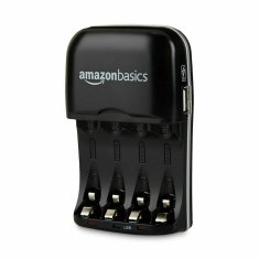 NEW Amazon Basics V-3299USB-EU Ni-MH fekete akkumulátor töltő (Felújított termékek A)