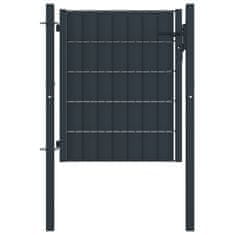 Vidaxl antracitszürke PVC és acél kerítéskapu 100 x 81 cm 145232