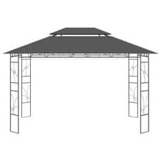 Vidaxl antracitszürke pavilon 4 x 3 x 2,7 m 160 g/m² 313917