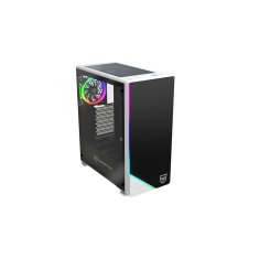 NEW Midi-Stolp ATX Nfortec Vega RGB - Caja de ordenador para gaming (cristal templado), színes blanco y negro