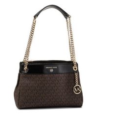 NEW Kézitáska Női Michael Kors 30H9GUSL1B-BROWN-BLK Brown (25 x 18 x 10 cm)