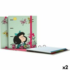 NEW Grafoplas Carpebook Mafalda zöld A4-es gyűrűs iratgyűjtő (2 db)