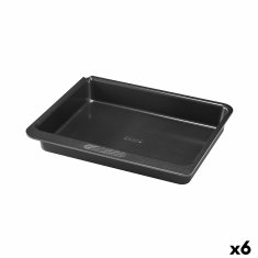 NEW Sütőforma Pyrex Magic Négyszögletes téglalap alakú fekete fém 24 x 24 cm (6 db)